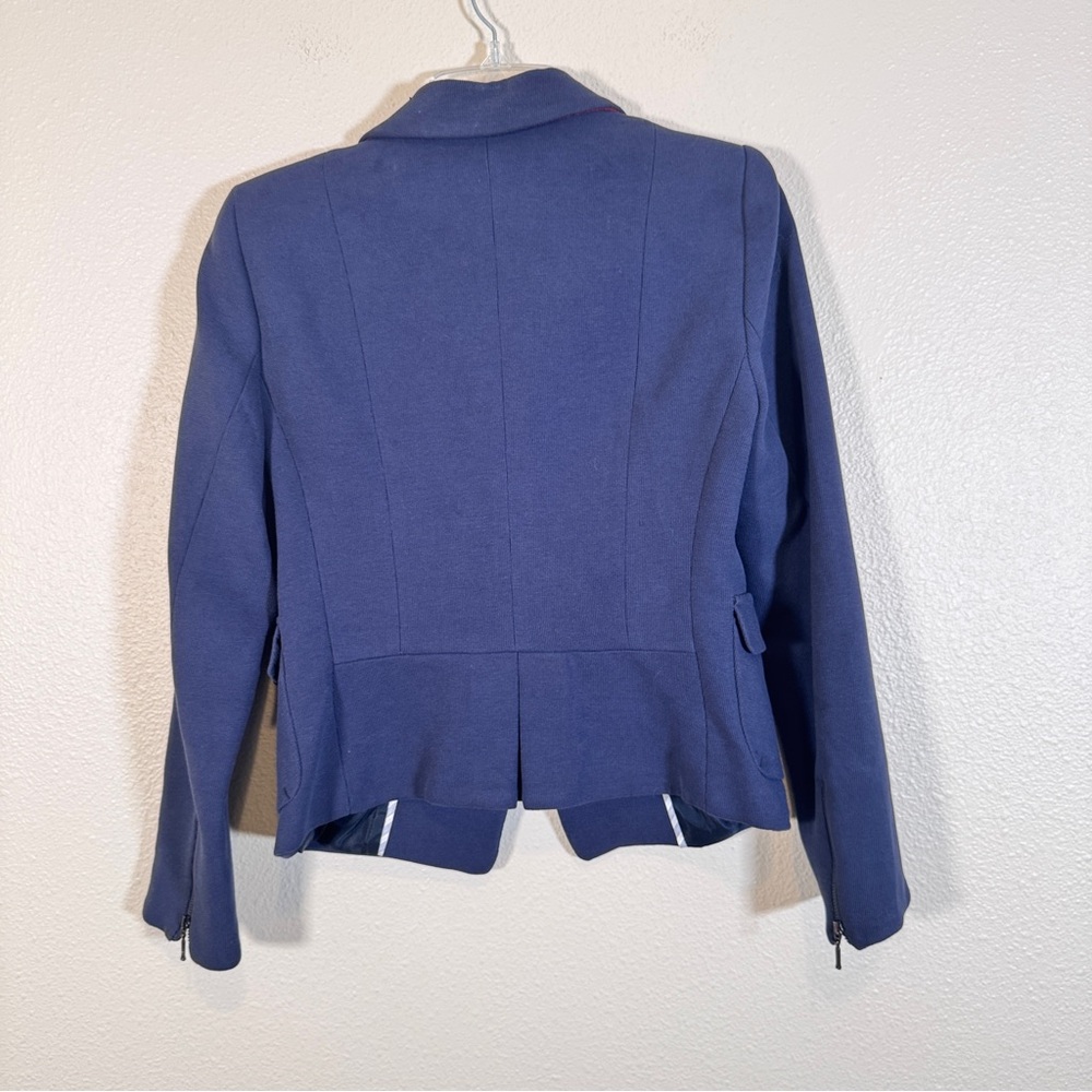 Zara Basic Navy Blue Single Button Closure Blazer… - image 2